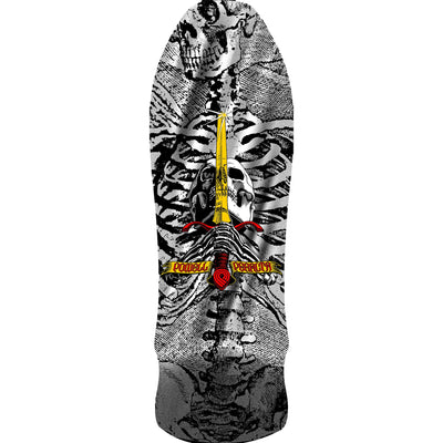 Powell Peralta Geegah Skull & Sword Reissue Silver Foil Skateboard Deck - 9.75 x 30