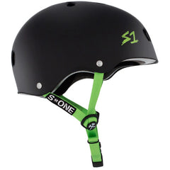 S-One Helmet Lifer Black Matte/Green Straps