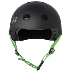 S-One Helmet Lifer Black Matte/Green Straps