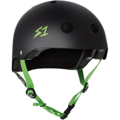 S-One Helmet Lifer Black Matte/Green Straps