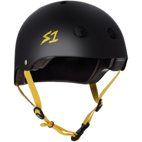 S-One Helmet Lifer Black Matte/Yellow Straps