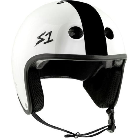 S-One Helmet Retro Lifer White Gloss/Black Stripe (AJ Nelson)