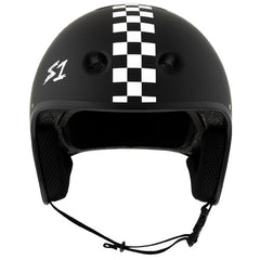 S-One Helmet Retro Lifer E-Helmet Black Matte/ White Checkers