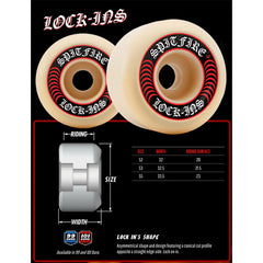 Spitfire Formula Four Lockins Skateboard Wheels 53mm 99a