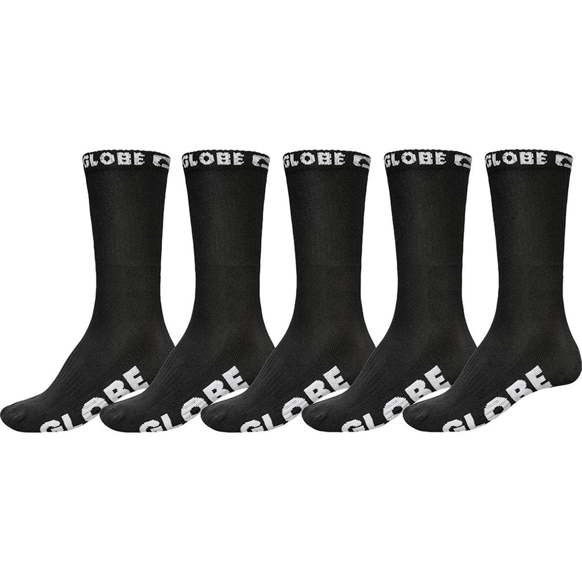 Globe Blackout Crew Adult Sock 5 Pack