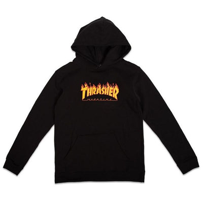 Thrasher Flame Hoody Youth Black