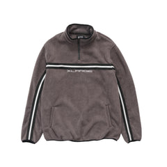 X-Large Stripe Polar Fleece Quarter Zip Mocha