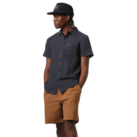 Brixton Charter Button Up Shirt Washed Black