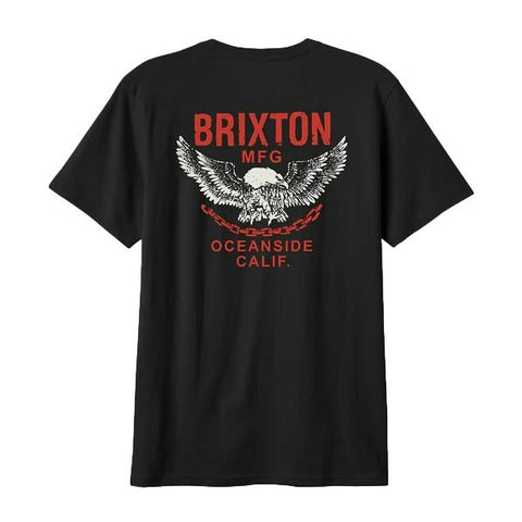Brixton Waller SS T-Shirt Black Worn Wash