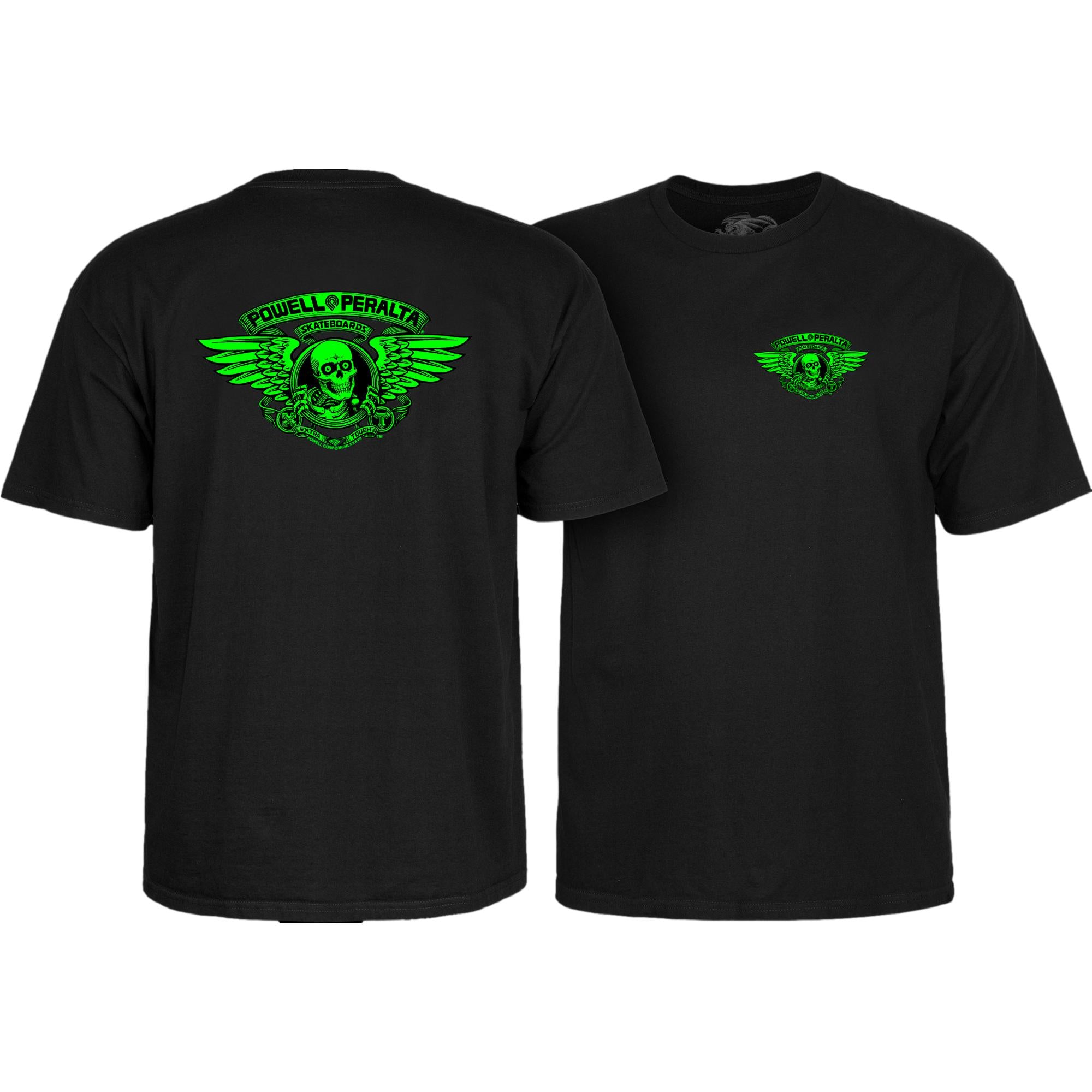 Powell Peralta Winged Ripper Tee Green Blacklight