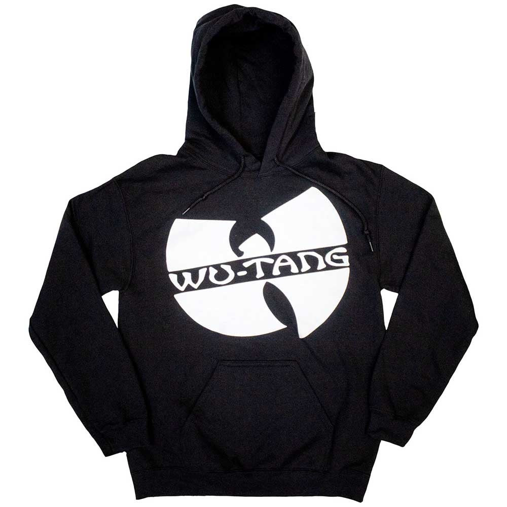Wu-Tang Clan Unisex Pullover Hoodie: Slanted Logo Mono Black