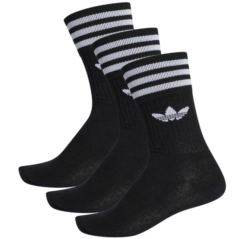 Adidas Solid Crew Socks Black / White 3-Pack