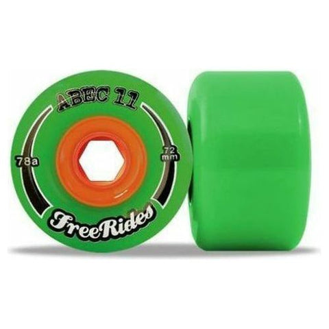 ABEC 11 Classic Freerides 72mm Skateboard Wheels Green 4 Pack