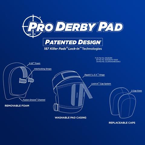 187 Pro Derby Knee Pad Black / Blue