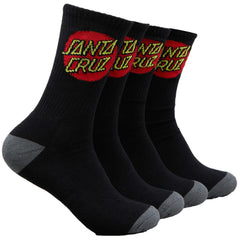 Santa Cruz Classic Dot Youth Sock Black 4 Pack