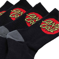 Santa Cruz Classic Dot Youth Sock Black 4 Pack
