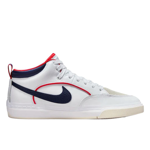 Nike SB React Leo Premium Skate Shoe White / Midnight Navy