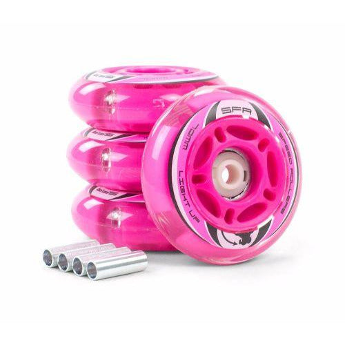 SFR Inline Light Up Wheels Pink 4pk