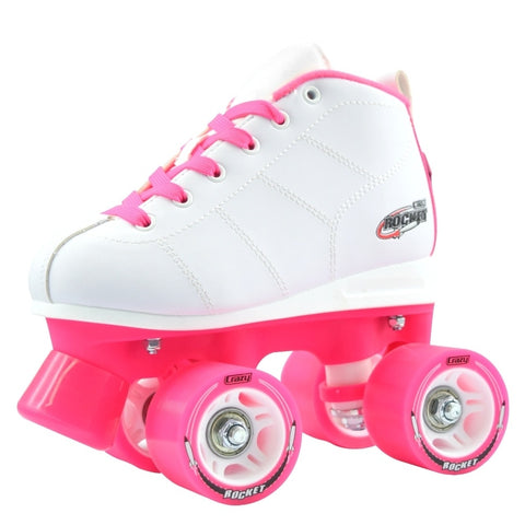 Crazy Skates Rocket Rollerskate White/Pink