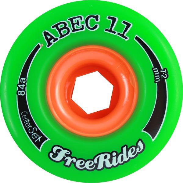 ABEC 11 Classic Freeride Centre Set Skateboard Wheels 72mm Green 4 Pack
