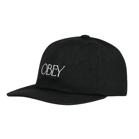 Obey Hedges 5 Panel Strap Back Hat Black