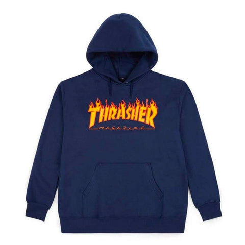 Thrasher Flame Logo Pop Youth Hood Navy
