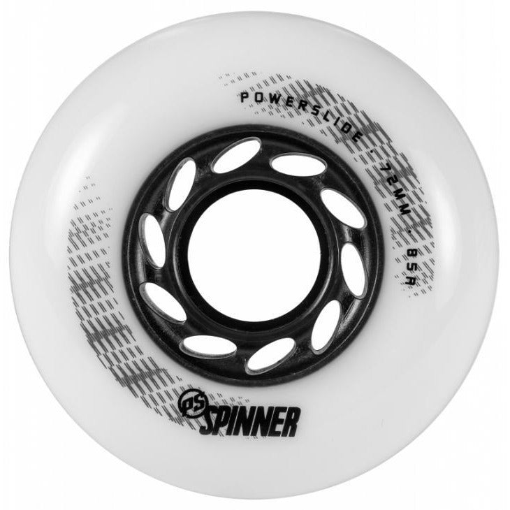 Powerslide Spinner Wheels 72mm 85a Matte White 4 Pack