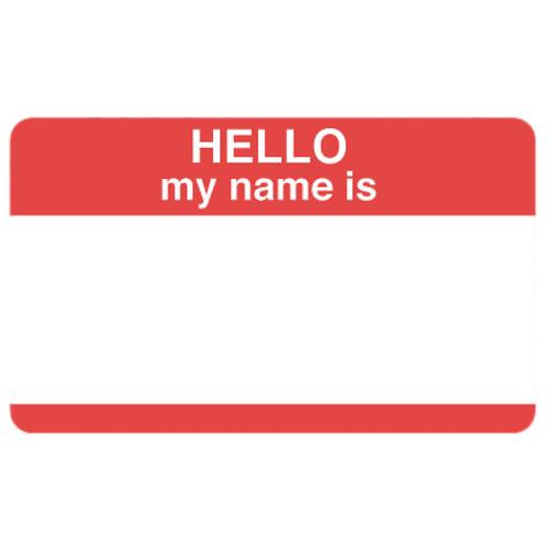 Hello My Name Is High Tack 50 Pack Stickers Red