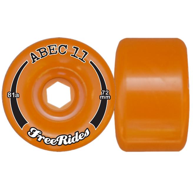 ABEC 11 Longboard Skateboard Wheels Freeride 72mm 81a Amber 4 Pack