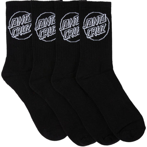 Santa Cruz Opus Dot Crew Socks 4 Pack Black