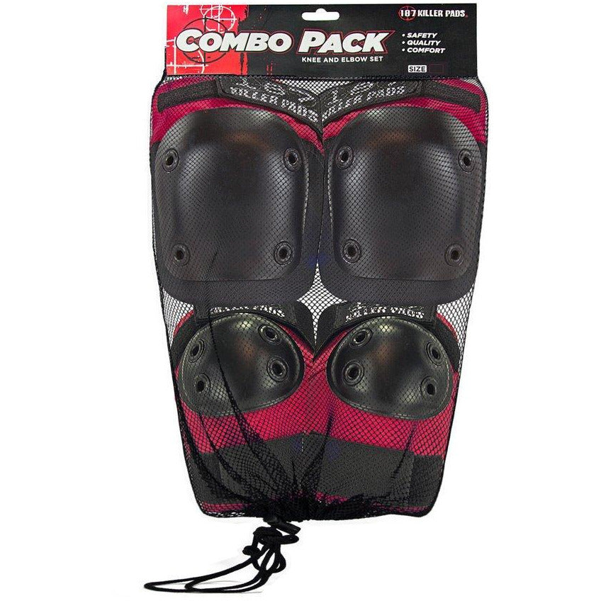187 Knee and Elbow Pad Combo Pack Red