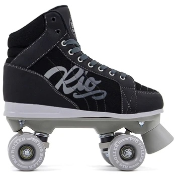 Rio Roller Lumina Roller Skates Black Grey + FREE SFR SKATE BAG
