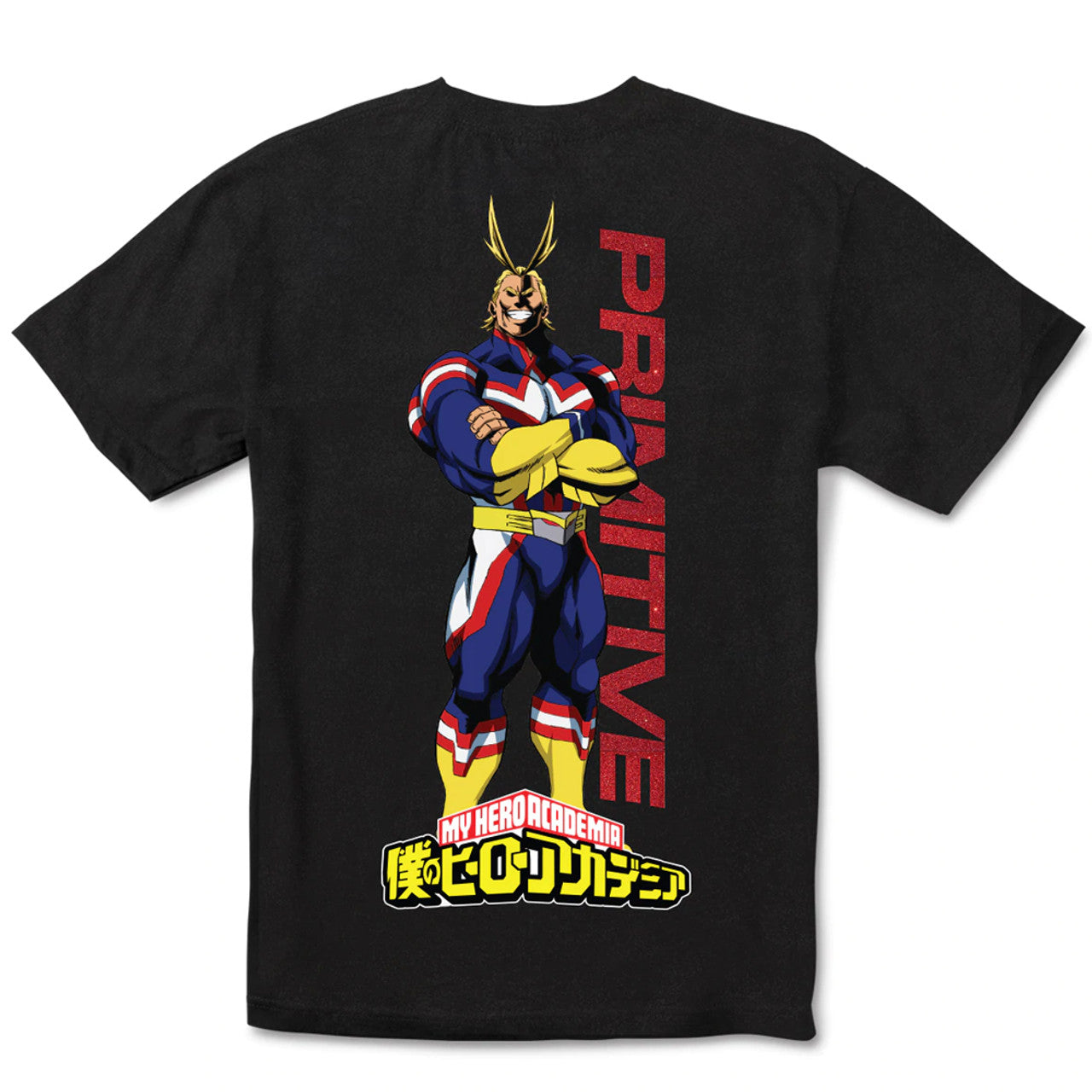 Primitive x My Hero Academia All Might Washed Tee Black