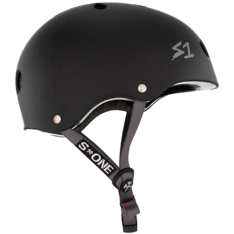 S-One Lifer Certified Helmet Black Matte / Grey Straps