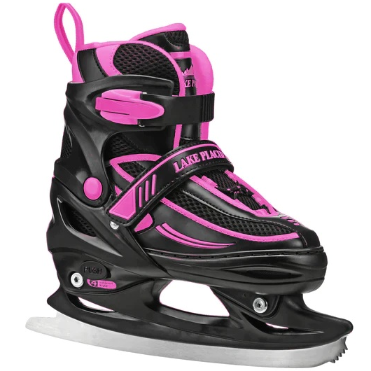 RDS Summit Girls Black / Pink Adjustable Ice Skate