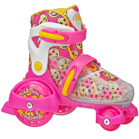 RDS Fun Roll Girls Pink/Yellow Adjustable Roller Skates