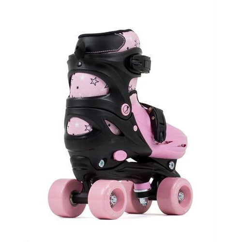 SFR Nebula Kids Adjustable Quad Skates - Black Pink