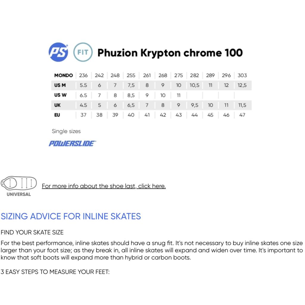 Powerslide Krypton Phuzion Chrome Inline Skates 100