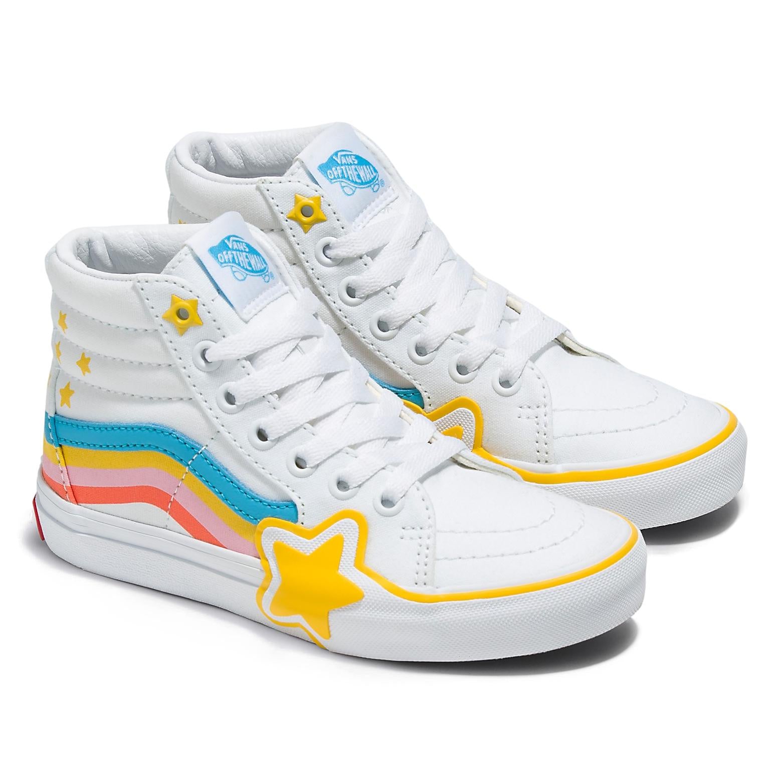 Vans Sk8-Hi Rad Rainbow / True White Youth Skate Shoe