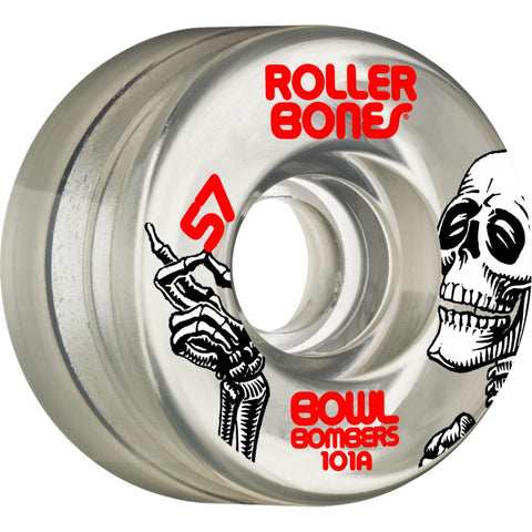 Rollerbones Wheels Bowl Bomber 57mm x 101A Clear 8 Pack