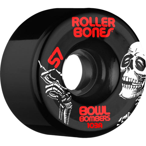 Rollerbones Wheels Bowl Bombers 57mm / 103A Black 8 Pack