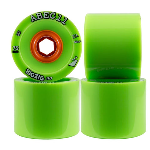ABEC 11 Wheels Big Zig HD 75mm Skateboard Wheels Green 4 Pack