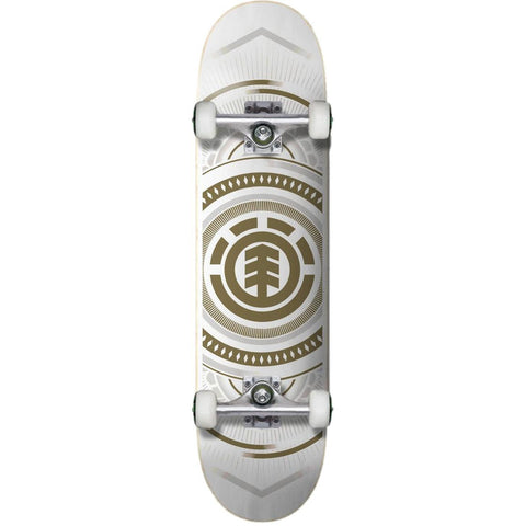 Element 8.0 Hatched Gold White Complete Skateboard