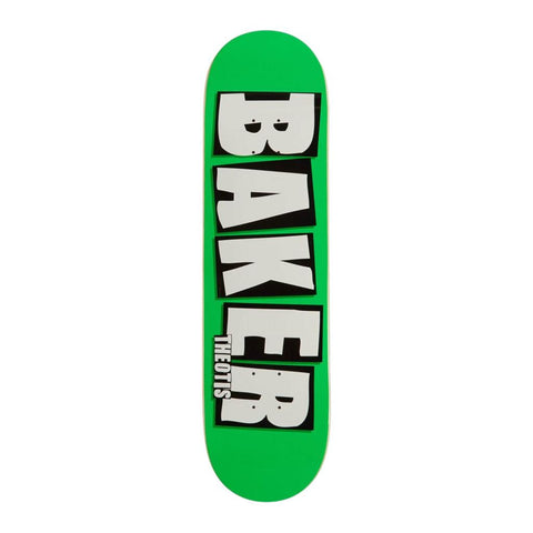Baker Theotis Brand Name Neon Green Skateboard Deck 8.125 x 31.5