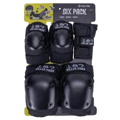 187 Killer Pads Adult Six Pack Pad Set Black
