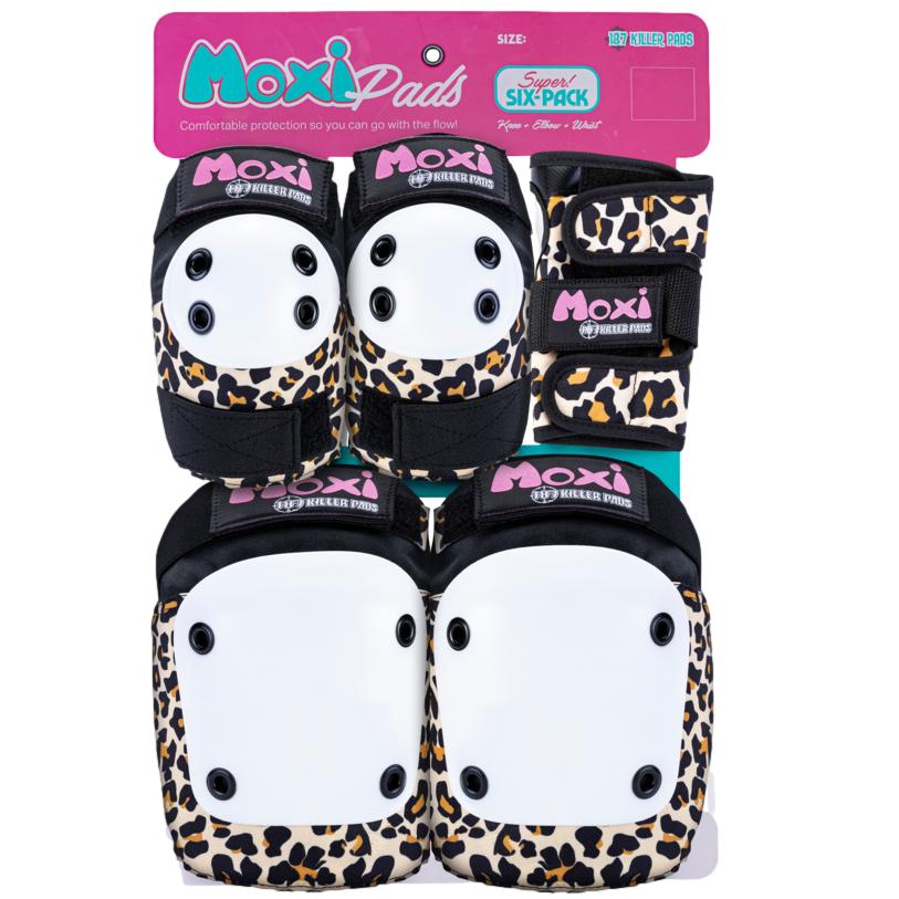 187 Six Pack Junior Protective Pad Set Moxi Leopard