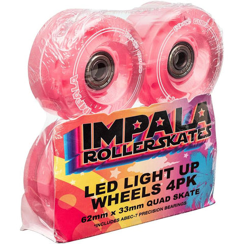 Impala LED Light Up Wheels Pink 4PK - Da Klinic Online | Skate Specialists