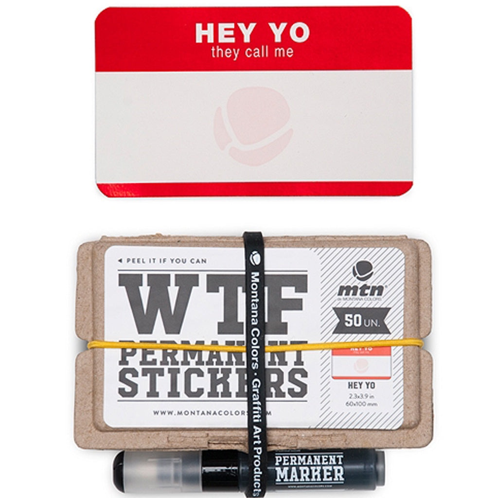MTN WTF Red Stickers Set Hey Yo 50 units & Marker