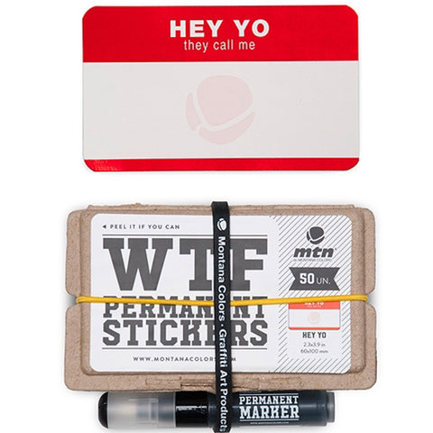 MTN WTF Red Stickers Set Hey Yo 50 units & Marker