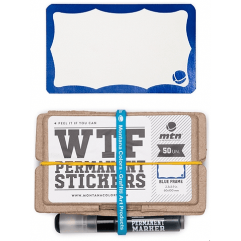 MTN WTF Stickers Set Blue Frame 50 units & Marker